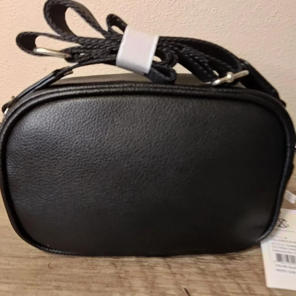CXL by Christian‎ Lacroix Camera Bag Womens Black Eve Pebble Detachable Mini Zip